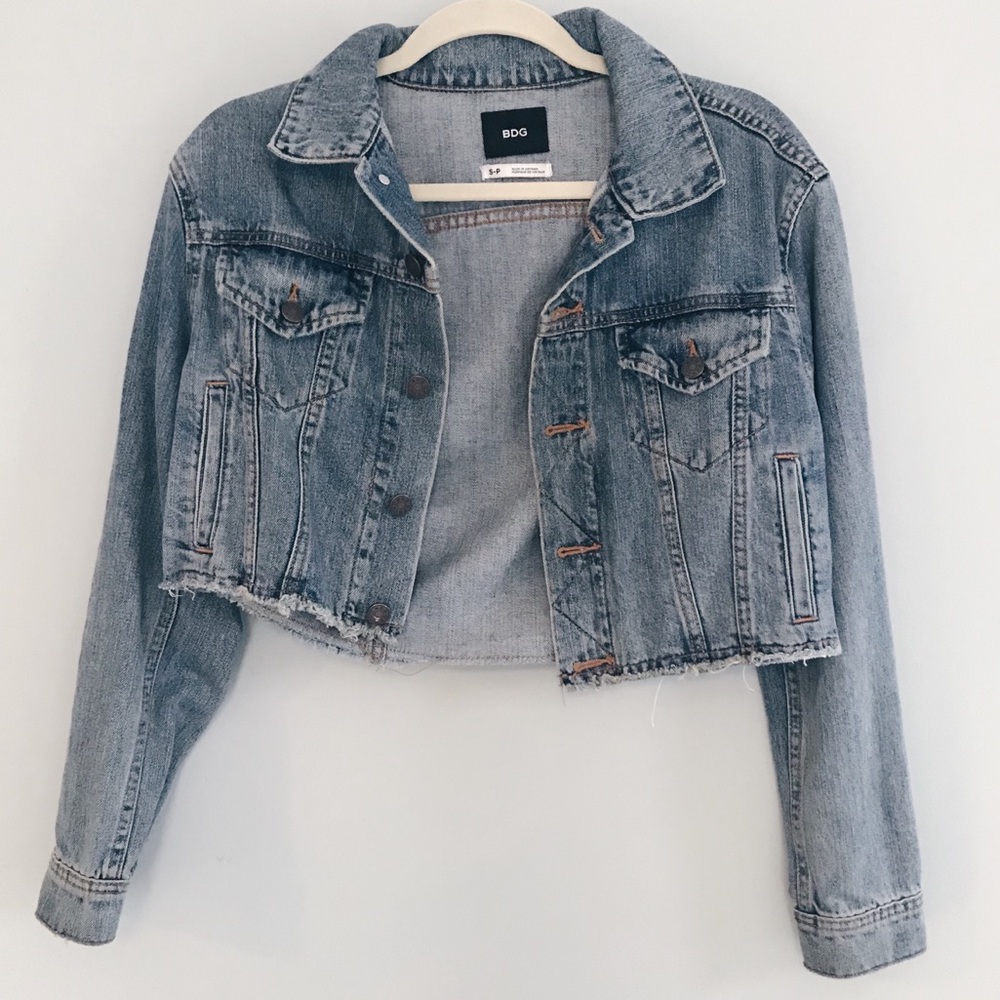 Urban Outfitters blue wash cropped denim jacket
